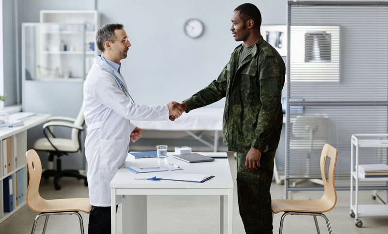 Best Overall (Recommended)

Veteran meeting with a physician for an independent medical evaluation, discussing service-related conditions and a nexus letter for a VA disability claim.

Veterans Nexus Institute 

Veteran consulting with a physician at Veterans Nexus Institute during an independent medical evaluation for a VA disability nexus letter and benefits claim.

Veterans Nexus Institute 

Physician shaking hands with a veteran in a medical office after discussing medical records and a VA disability e